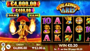Simbol-simbol bertema mitologi Yunani yang terbakar dalam slot Blazing Ares